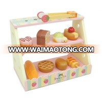 2019 Amazon New Wooden Simulation Bread Dessert Set Educational Kids Food Toy Wooden Role Pretend Play Toys For Children